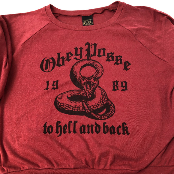 Obey Red Graphic Sweatshirt - Picture 3 of 3